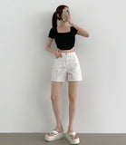 Waterproof Banding Straight Fit Cotton Shorts