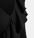 Frill V-neck mini one piece