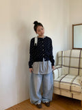 Hikyan Flower Round Knit Cardigan