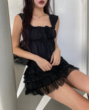 Bohemian lace frill tiered skirt