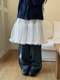 Lornin Tiered Tulle Banding Midi Skirt