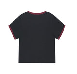 FLAG APPLIQUE RINGER CROP TEE