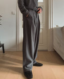 Benza Deep Pintuck Wide Slacks