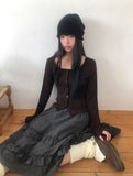 Woody wood button knit leg warmers