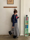 Colness Mushroom Print Wool Round Knit
