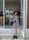 [unisex] Shudel Summer Seersucker Check Over Shirt