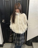 Lour High Neck Vintage Fur Jacket