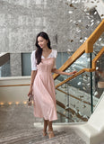 Jerin Color Matching Collar Flare One Piece