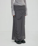 Asymmetrical Draped Long Skirt