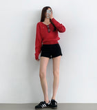 Colorful Pendant Point V-Neck Long Sleeve Knit