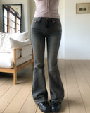 Seize Back Pocket Slim Bootcut Denim Pants