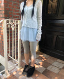 Noir Wavy Ribbed Cardigan