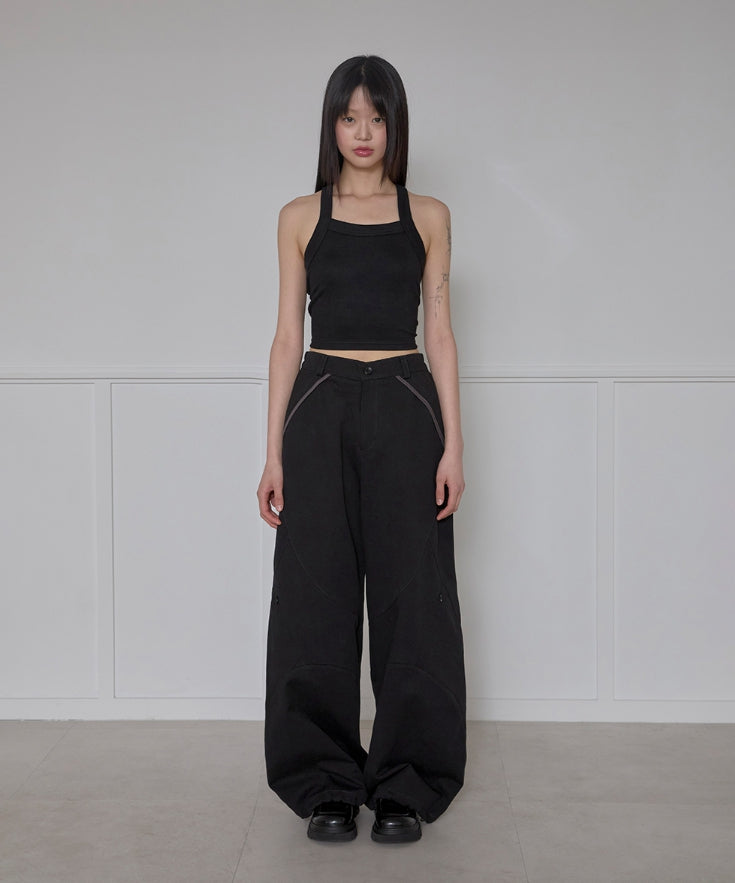 FLAREUP Asymmetrical Drape Pants チャコール FLAREUP】Asymmetrical Drape Pants | OUR BRAND,FLAREUP