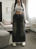 Work cargo long skirt