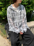 Dyosu Summer Check Hood Wind Jumper