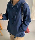 Ura Denim Button Hoodie