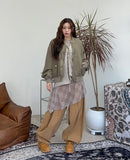 Ellie Layered Check Wrap Skirt