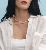 H edition BR(W) Ball MIX Pearl & Carnelian Beads Necklace