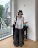 Kohyo Summer Embroidered Shirring Short Sleeve Blouse