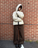 Bor Dot Hood Fleece Fluffy Overfit Jumper