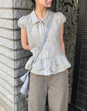 Todin Check Short Sleeve Blouse
