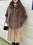 Tera Eco Fur Mink Hood Zip-Up
