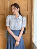 Belluan Tencel Collar Puff Blouse