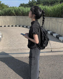 Posh black blue cargo long skirt