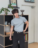 Slowy Button Muscle Fit Ribbed Short Sleeve T-shirt
