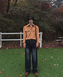 Lamb western suede shirt