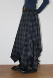 [BELT SET] FLOW PLAID CHECK SKIRT