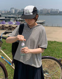 [BAONHAUS] Kolbakeu Stripe Color Matching Hood Short Sleeve Tee