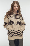 [2-WAY] Nordic Winter Hood Knit Zip-up