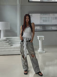 See-through drop frill sleeveless