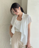 Blond Shawl Collar Open Cardigan Jacket