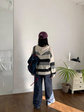 Lofted Stripe Hood Knit