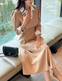 Mush Tweed Shirt Layered Puff Strap One Piece