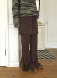 Fisha brushed ribbed skirt pants long bootcut pants