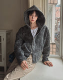 Rookie Mohair Cropped Hooded Jacket