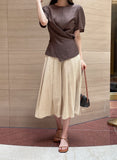 Illien Round Cross Wrap Blouse