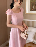 Bavia Ribbon Puff Flare One Piece