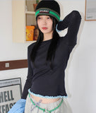 TENCEL FRILL SLEEVE T