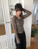 Beden Lace V-Neck Long Sleeve T-Shirt