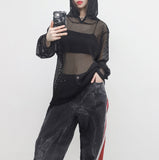 (Unisex) Baren See-Through Hooded T-Shirt