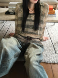 Nion See-Through Stripe Hood Long Sleeve Knit