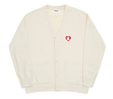 Bear Red Heart Embroidery Knit Cardigan