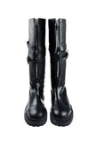 Zipper Flip Buckle Boots