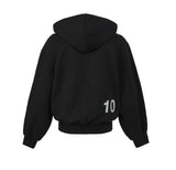 lettering hoodie zip-up