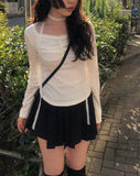 Koda Pleated Mini Wrap Skirt Pants