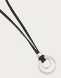 suede double ring necklace